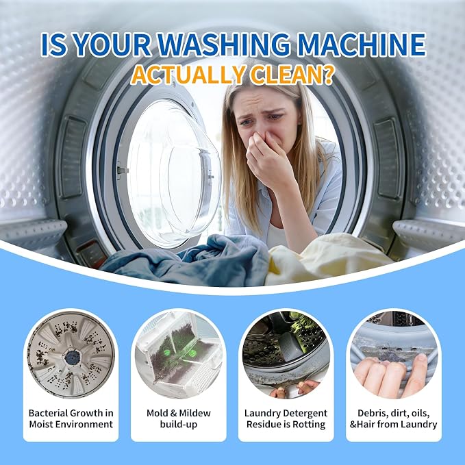 Washing Machine Cleaner Tablets,Pet Owner Formula-24 Tablets | Made for pet owners, provide deep cleaning care for detergent residue and buildup in HE, front load and top load machines.