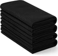 Homaxy 100% Cotton Waffle Weave Kitchen Towels, 4 Pack, Black | Soft and Absorbent Dish Towels, 16 x 26 Inches Quick Dry Hand Towels