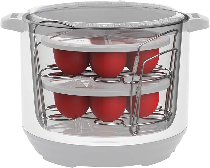 Instant Pot Official Silicone Egg Bites Pan with Lid - Compatible with 6 Qt., 8 Qt. Cookers - Ideal for Egg Bites, Muffins, Baby Food, and More - BPA-Free, Non-Stick, and Heat Resistant to 450°F