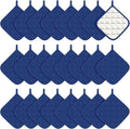 Bokon 24 Pcs Pot Holders for Kitchen, Blue Potholders Sets, Heat Resistant Cotton Hot Pad Oven Mitts Trivet with Hanging Loops for Baking Cooking