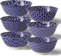Metahom Cereal Bowls Set of 6, Ceramic Soup Bowls, 23 Oz, Blue and White | Porcelain Kitchen Bowls for Salad, Dessert, Pasta, Fruit, Ice Cream, Dishwasher & Microwave Safe, Stackable Design