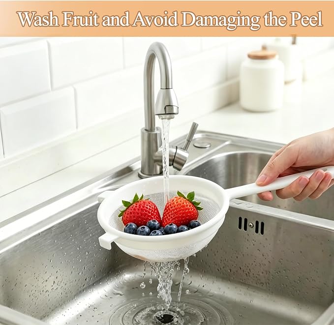 4 Pcs Plastic Kefir Fine Mesh Strainer Set, Nylon Kefir Food Strainers Fine Sieve Colander Sifter for Straining & Transferring Tea, Juice, Pasta