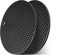 Wapodeai 2pcs Silicone Mats for Kitchen Counter,Pot Holders,Trivet,Hot Pads | Potholders for Kitchens,Trivets for Hot Pots,Flexible & Easy to Wash and Dry (Black)