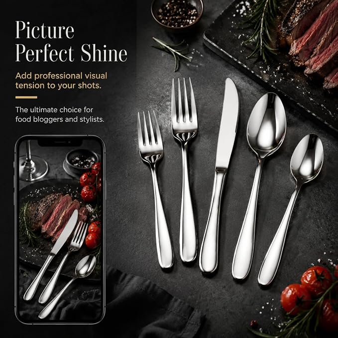 HaWare Silverware Set for 4, 20-Piece Stainless Steel Flatware, Heavy Duty | Cutlery Set, Mirror Polished Tableware Include Forks Spoons Knives for Home Restaurant, Dishwasher Safe