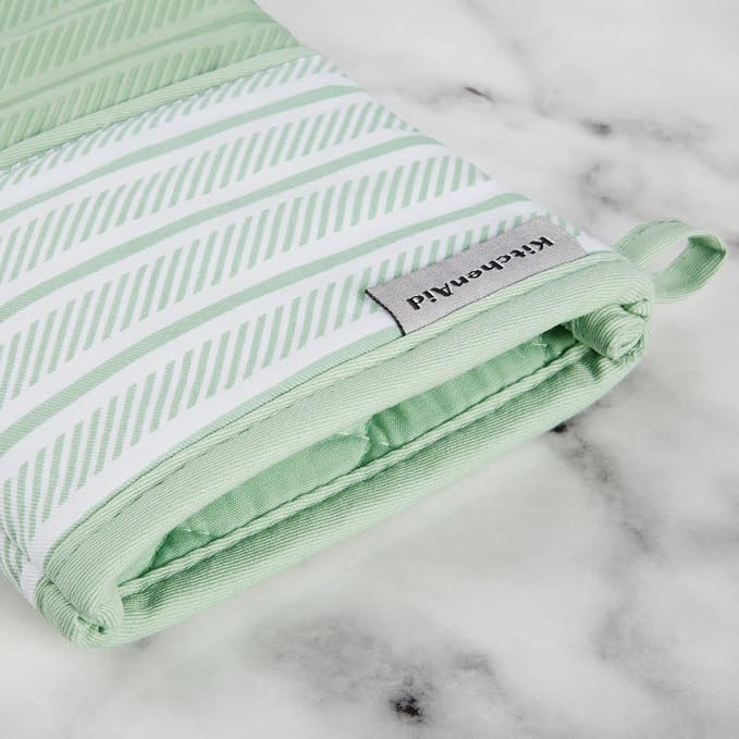 KitchenAid Albany Oven Mitt 2-Pack Set, Pistachio, 7"x13"