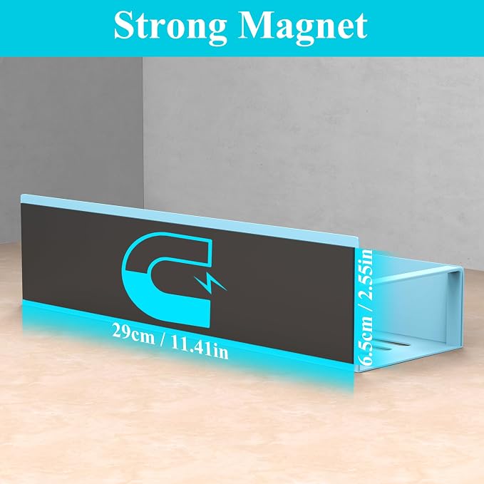 Metal Magnetic Spice Rack for Refrigerator Blue, 6 Pack | Magnetic Shelves Heavy Duty for Fridge in Kitchen, Seasoning Storage Organizer, For Oven Washer and Dryer, For Heavier Items