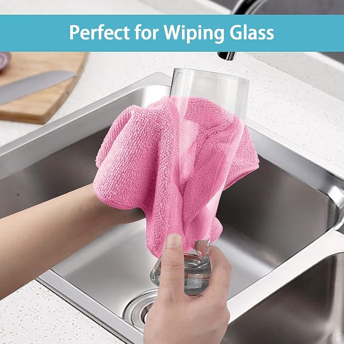 HOMEXCEL 50PK Microfiber Cleaning Cloth, Cleaning Rag for Home, 11.5x11.5in (Pack of 2)
