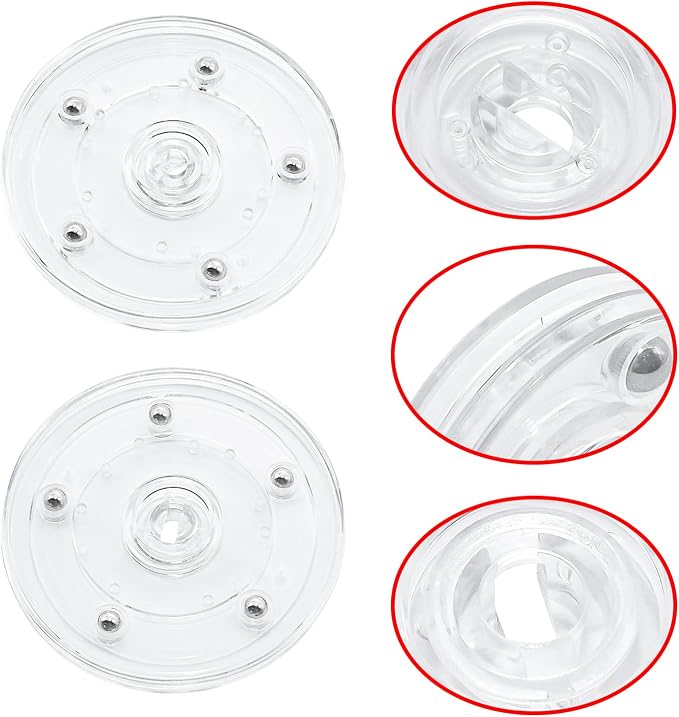 4Pcs Clear Acrylic Lazy Susan 4 Inch Turntable Organizer Bearings | Mini Lazy Susan, Small Lazy Susan Turntable, 360° Rotating Swivel Plate for Spice Rack, Cosmetic, Cake, Pantry, DIY Display