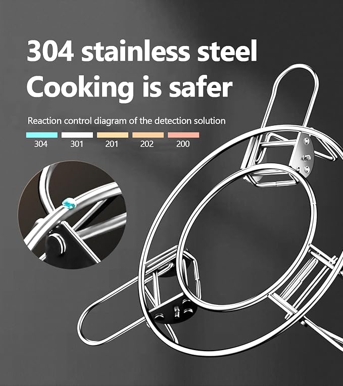 Ugotit Round Steamer Rack for Pots, Adjustable Instant Pot Trivet | Expandable Stainless Steel Steamer Insert, for Wok, Pans, Instant Pot, Cooling