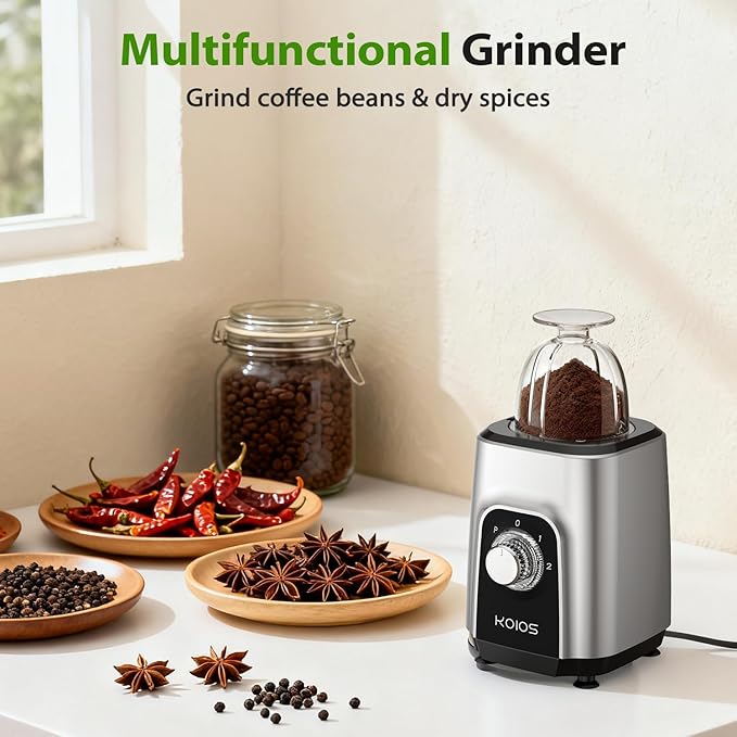 KOIOS Blender/Food Processor Combo Max 1000W, 4 in 1 34oz Pitcher, 22oz Blending Cup, Meat Grinder & Vegetable Chopper, Spice Grinder,BPA Free -All-in-One Kitchen System, Dishwasher Safe