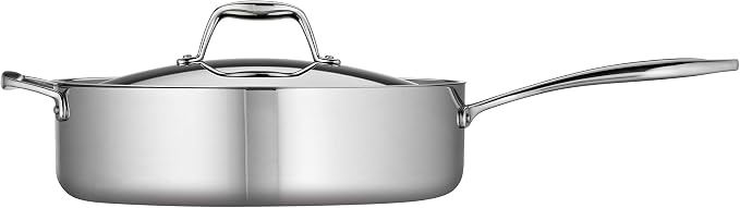 Tramontina Signature Tri-Ply Clad Stainless Steel 6-Quart Saute Pan | Induction-Ready Cooking Pan, Dishwasher-Safe, NSF-Certified, Made in Brazil
