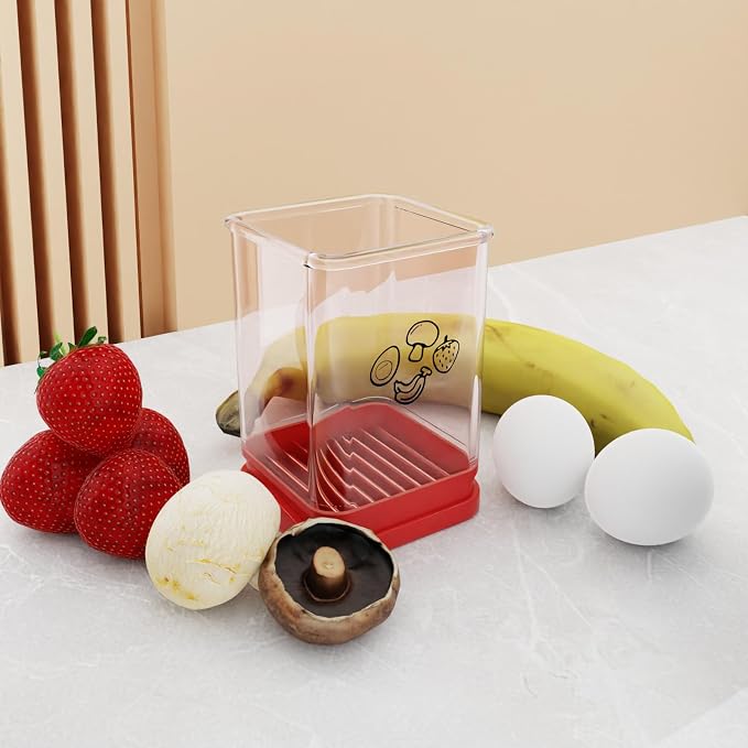 2 PCS Fruit Slicer Cup, Speed Cutter for Strawberry Banana Grape Boiled Egg | Stainless Steel Vegetable Cutting Tool Portable Slicing Kitchen Gadget