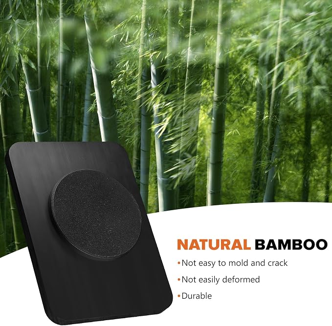 Rotating Napkin Holder for Table with Salt Pepper Shakers Caddy, Black | Bamboo Standing Napkin Dispenser, Metal Paper Napkin Storage for Bathroom Home Kitchen Farmhouse Decor Not Including Shakers