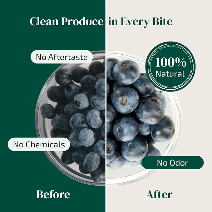 Fruit and Vegetable Wash Powder - Produce Cleaner - Removes Dirt & Residue - 4.2 oz