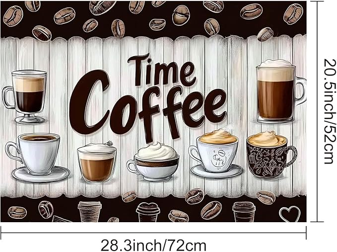 HOMETITUTE Coffee Time Stove Top Cover 28x20 Rustic Diatomite Heat Mat