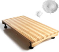 Ceaz Bamboo Cutting Board with Adjustable Legs - Raised Stovetop Cover, Wood Chopping Butcher Block with Juice Grooves for Kitchen, RV, Camper - Complete with Silicone Food Covers