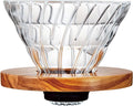 Hario VDGR-02-OV V60 Heat Resistant Glass, Permeable, Coffee Dripper, Olive Wood, 02, Coffee Drip, For 1 to 4 Cups