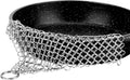 Cast Iron Cleaner 6"x6.3" 316L Stainless Steel Chainmail Scrubber for Griddle Skillet Dutch Oven Wok Stainless Steel Pot Cast Iron Pan Support Dishwasher Cleaning