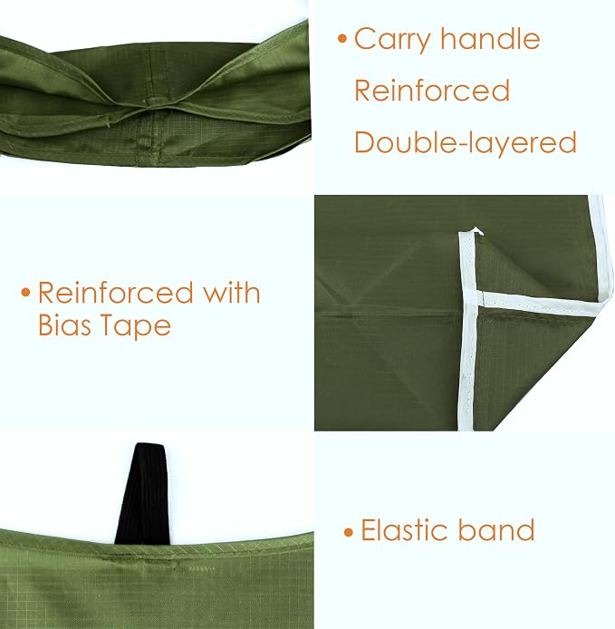 BeeGreen Green Reusable Grocery Bags Wholesale Moss Green Reusable Kitchen Bags Bulk Foldable-Machine Washable with Zipper Storage Pouch 50 Packs