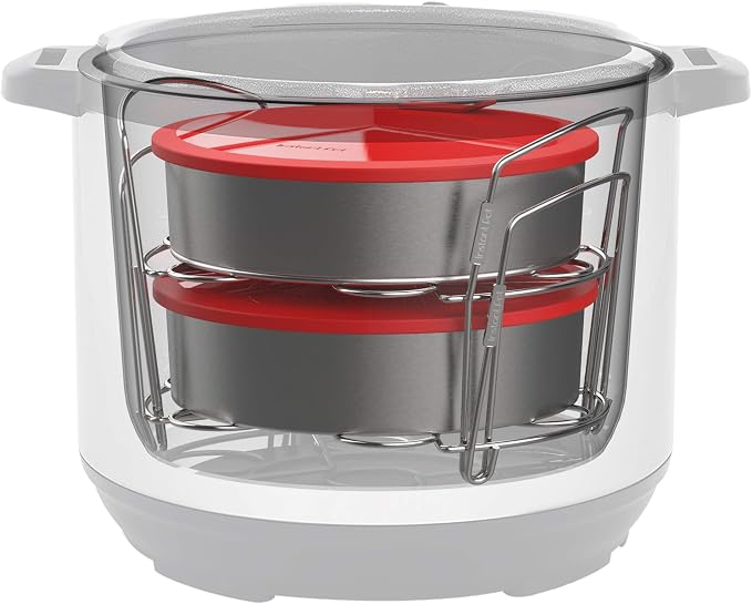 Instant Pot Official 8-Piece Cook/Bake Set, Versatile and Durable, Compatible with 6-Quart and 8-Quart Cookers, Red, Excellent for Cooking, Baking, Storing, and Reheating, BPA-Free and Heat Resistant | Stainless Steel & Silicone, Compatible with 6 Qt &...
