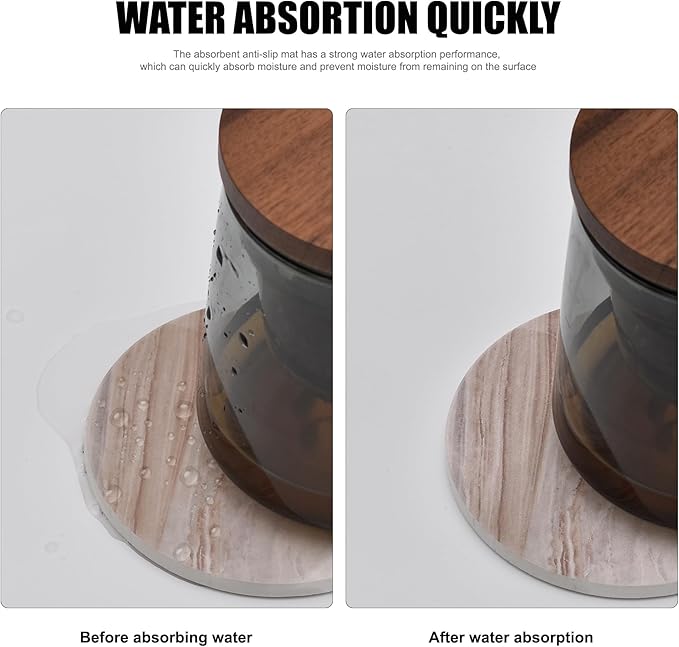 6Pcs Absorbent Coasters Set with Holder,Ceramic Drink Coaster,4 in（A3） | Marble Style Ceramic Drink Coaster,Suitable for Kinds of Cups,Modern Style Coaster for Coffee Table