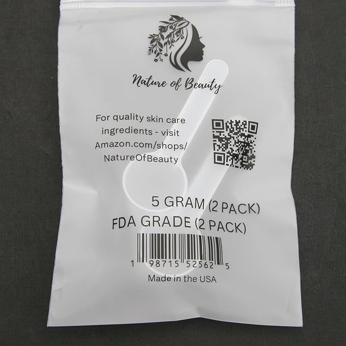 5 Gram Scoop for Creatine, Powders, Cooking, Recipes, Lab, Food Grade, Meets FDA Standards, USA Made - The Nature of Beauty Brand (2-Pack)