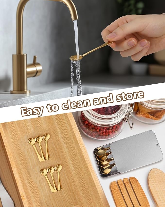 Tiny Spoons - Mini Stainless Steel Spoons 2.9 inch for Salt Jars Spice Jars, SUS 304 Food Grade Seasoning Spoon for Powder Spices, Pepper, Sugar, Coffee