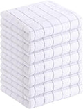 Homaxy 100% Cotton Terry Kitchen Towels, 7 Pack, White | Ultra Soft and Absorbent Dish Towels for Kitchen, Suitable for Drying and Washing Dishes