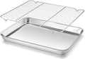 Homikit 16x12 Inch Baking Sheet with Wire Cooling Rack (1 Pan+1 Rack) | Stainless Steel Cookie Sheets for Baking, Metal Jelly Roll Pan Nonstick, Bacon Tray with Rack Set for Oven, Dishwasher Safe