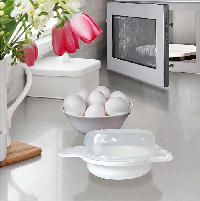Trenton Gifts Microwave Egg Cooker/Poacher, Easy Scrambled Omelet Maker, Breakfast Cookware. Set of 2
