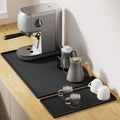 Golener Silicone Coffee Mat Set - 24" x 16" Coffee Bar Mat for Countertop, Kitchen Station Pad Accessories Fit Under Coffee Maker or Machine, Dish Drying Mat, Heat Resistant Kitchen Gadget, Black | Coffee Mat for Countertop, Waterproof Coffee Station M...