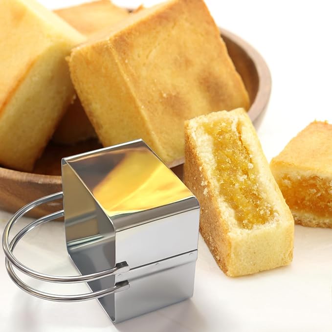ALLTOP 5 Pieces Biscuit Cutter with Handle, Stainless Steel Baking Essential Tool for Effortless Square Cookie Shaping,Pastry,Cake Decoration Creation–Precise Cut Utensil for Dumpling,Scone, Donut