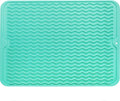 MicoYang Silicone Dish Drying Mat — Quick-Dry Ridges Counter & Sink Pad, Heat-Resistant Trivet to 450°F, Non-Slip & Dishwasher Safe, Roll-Up Storage, 18 Colors & 9 Sizes (Mint, 16"×12")
