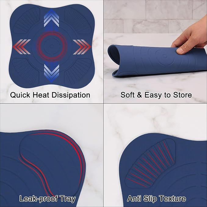 Air Fryer Trivets Silicone for Ninja Crispi, Hot Pads for Ninja Crispi Airfryer Accessories, Versatile Kitchen Countertop Potholders Suitable for Fondue Mats and Spoon Rests