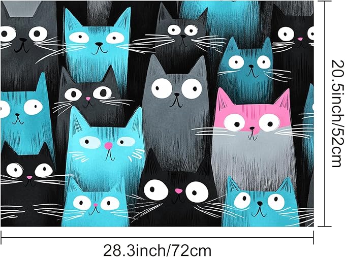 HOMETITUTE Stove Top Cover 28x20 Colorful Cat Heat Resistant Mat