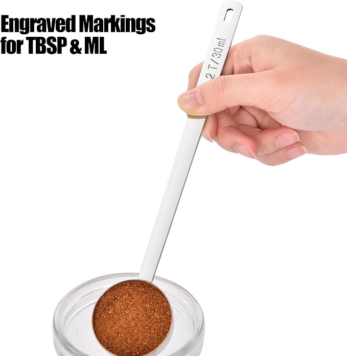 Doosu Metal 6.9in Long Handle Coffee Scoop for Ground Coffee (2 Tbsp) | Food-Grade 18/8 Stainless Steel Measuring Spoon, Tablespoon Scooper for Coffee Beans, Espresso, Protein Powders, Tea, Sugar