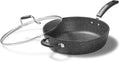 Starfrit The Rock 12'' (30cm) Non-Stick Jumbo Cooker Pan with Lid - Durable Forged Aluminum - Oven Safe - PFOA Free - Easy to Clean - Black