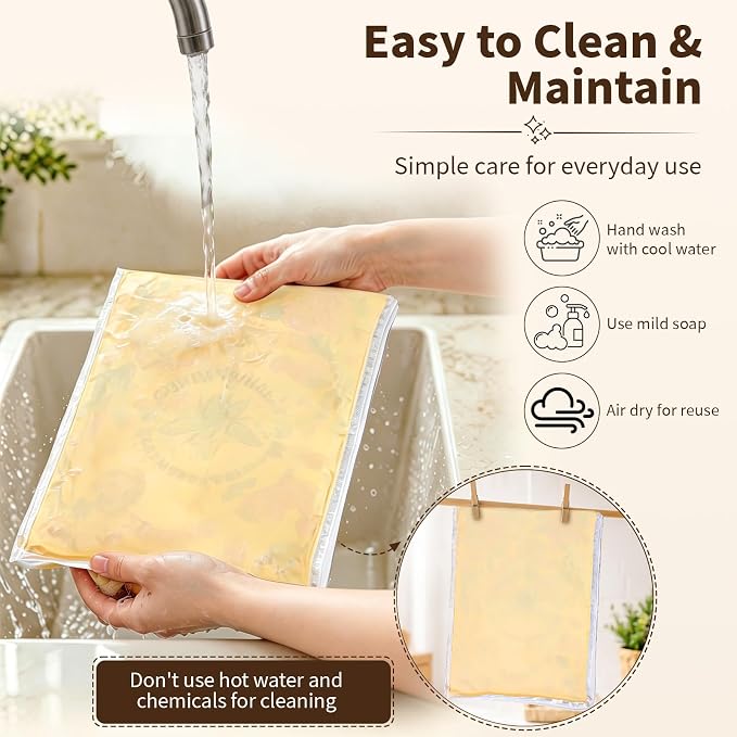 2 Pack Reusable Beeswax Bread Bags for Homemade Sourdough, 13"x17" Organic Linen & Cotton Bread Storage Bag with Zip Seal, Natural Beeswax Coating Keeps Bread Fresh Longer – Freezer Safe & Portable