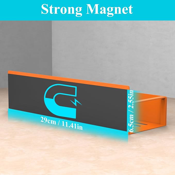 Metal Magnetic Spice Rack for Refrigerator Orange, 4 Pack | Magnetic Shelves Heavy Duty for Fridge in Kitchen, Seasoning Storage Organizer, For Oven Washer and Dryer, For Heavier Items