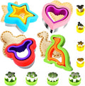 Uncrustable Sandwich Cutter, Crustless Sandwich Cutter and Sealer Set | 12PCS Sandwich Cookie Cutters, Heart Star Dino Mouse Shapes, Lunch & Bento Box Accessories