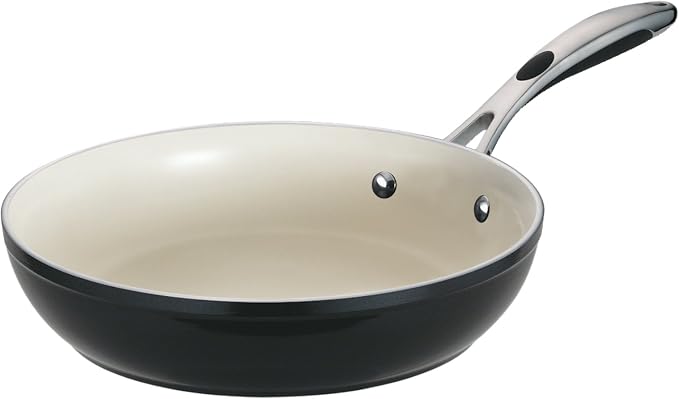 Tramontina Ceramica Deluxe 12-Inch Large Frying Pan | Ceramic Non Stick Skillet, Oven-Safe, Metallic Black