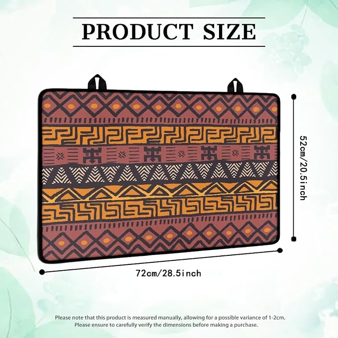 African Tribal Stove Top Covers for Electric Stove | Mud Cloth Pattern, Geometric Ethnic, Glass Top Gas Stove Pad, Heat Resistant, Range Cooktop Mat for Kitchen, 28"x20"