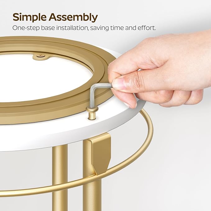 Lazy Susan Organizer, Rotating Spice Rack, 2 Tier Spice Turntable Organizer, Industrial Turntable Spice Holder, for Kitchen Countertop and Cabinet, Compact and Versatile, White and Gold SR22DW