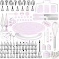Kootek 158 Cake Decorating Kit Baking Supplies Tools for Beginners & Pros | Cake Stand Turntable, Icing Piping Tips, Disposable Reusable Pastry Bag, Spatulas, Video Tutorial, Pattern Chart