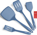 Silicone Spatula Set, 600°F Heat Resistant Silicone Spatula Turner Flipper for Cooking, Non Stick and Non Scratch Kitchen Utensils for Eggs & Pancakes, 4 Pack,Starry Blue