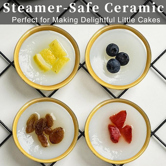 Small Earthenware Ramekins Custard Bowls, 10 Pack Mini Dipping Sauce Cups Pinch Bowl, Little Kitchen Condiment Ingredient Prep Salad Dishes, Dishwasher Microwave Freezer Safe