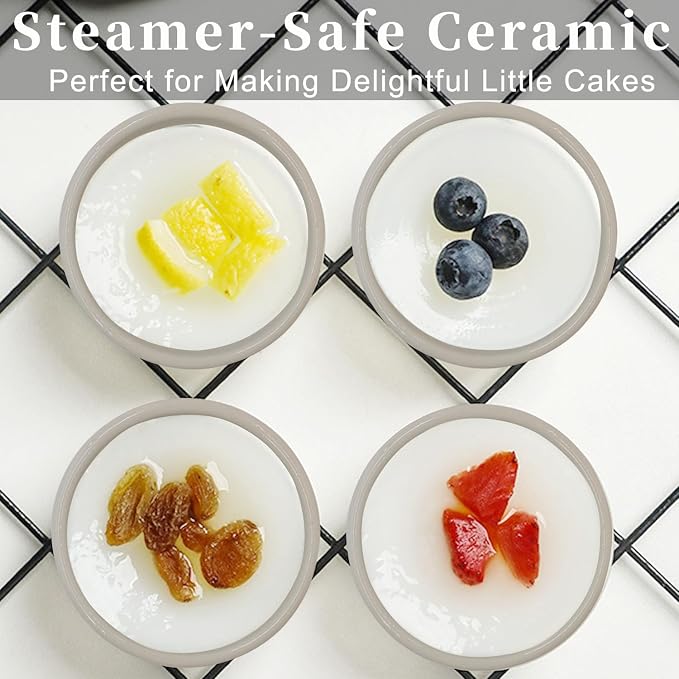 3in 2.5oz Small Ceramic Ramekins Custard Bowls, 10 Pack Mini Soy Dipping Sauce Cups Pinch Bowl, Little Kitchen Condiment Ingredient Prep Salad Dishes, Dishwasher Microwave Freezer Safe