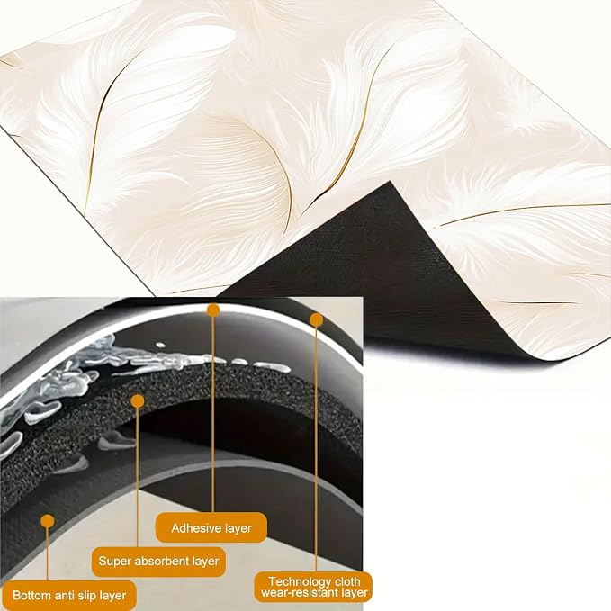 HOMETITUTE White Feather Stove Top Cover 28x20 Diatomite Heat Resistant Mat
