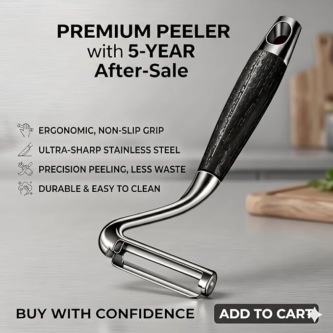 Vegetable Peeler,5-Year Warranty,Zero Flex Potato Veggie Peeler for Kitchen