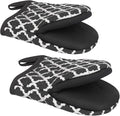 1 Pair Short Oven Mitts - Silicone Kitchen Oven Gloves High Heat Resistant 500℉, Mini Oven Mits with Non-Slip Grip Surfaces and Hanging Loop for BBQ, Baking, Cooking and Grilling (Dark Gray)